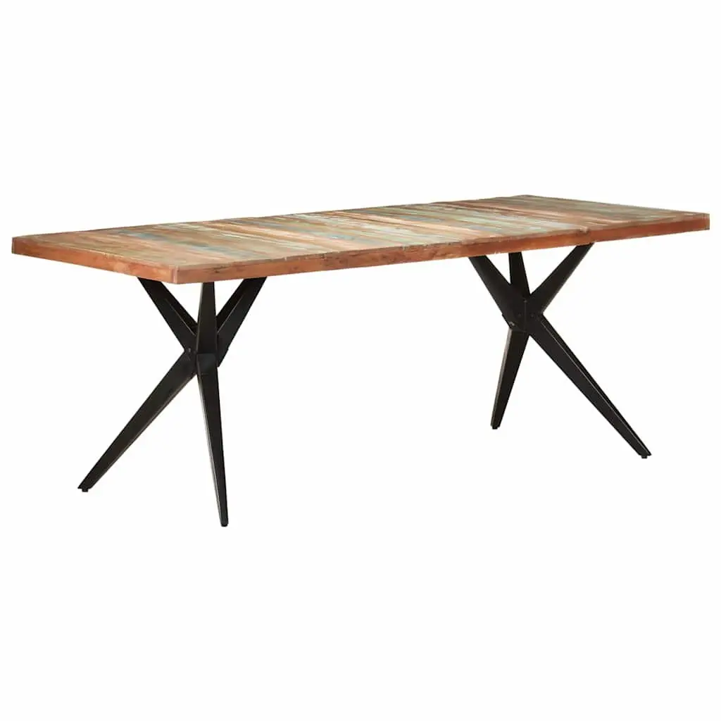 Dining Table 200x90x76cm Solid Reclaimed Wood Kitchen Furniture White