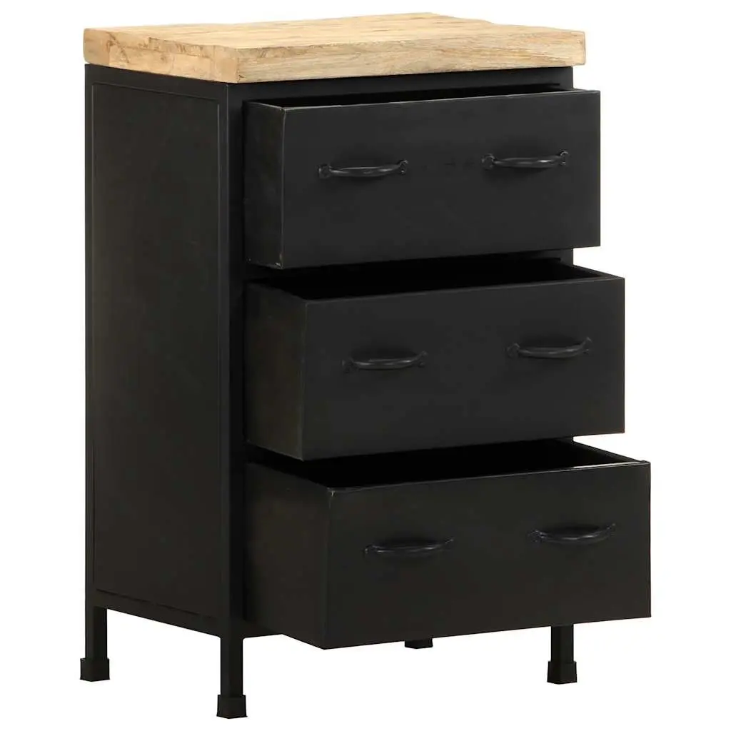 Sideboard Storage Cabinet for Home 47x35x76 cm Brown with 3 Drawers Rustic Wood