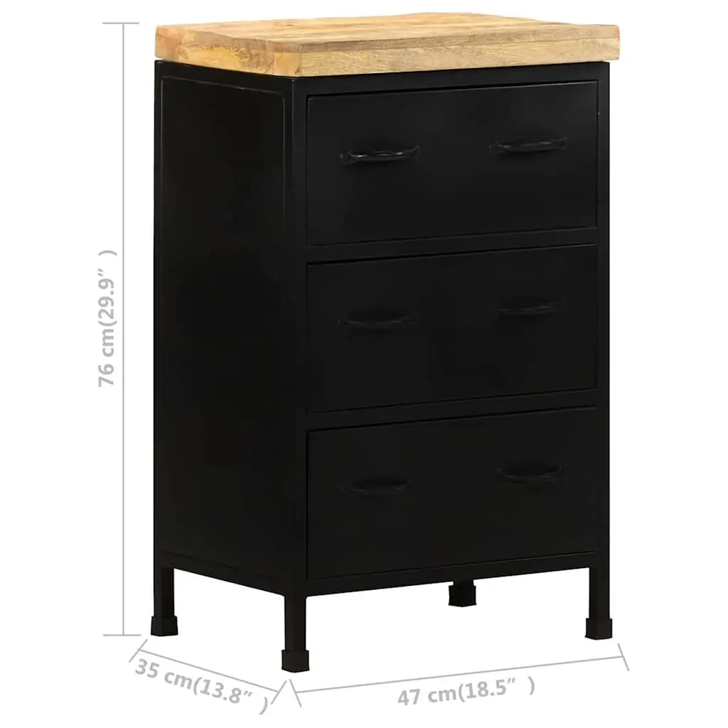 Sideboard Storage Cabinet for Home 47x35x76 cm Brown with 3 Drawers Rustic Wood