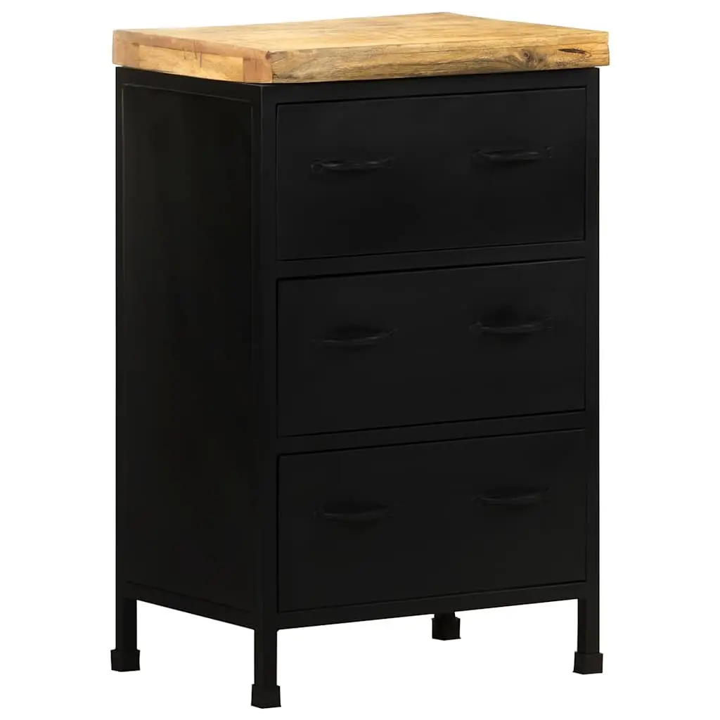 Sideboard Storage Cabinet for Home 47x35x76 cm Brown with 3 Drawers Rustic Wood