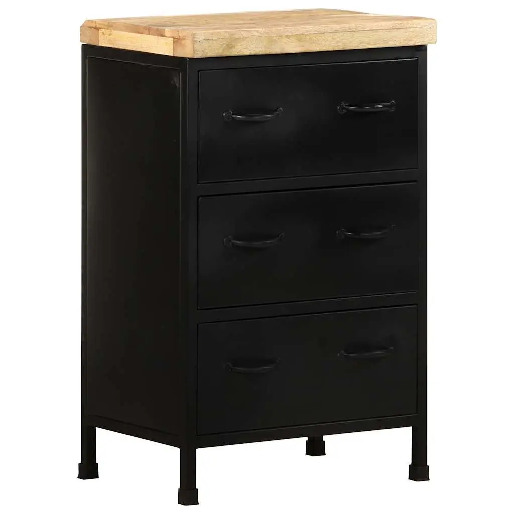 Sideboard Storage Cabinet for Home 47x35x76 cm Brown with 3 Drawers Rustic Wood