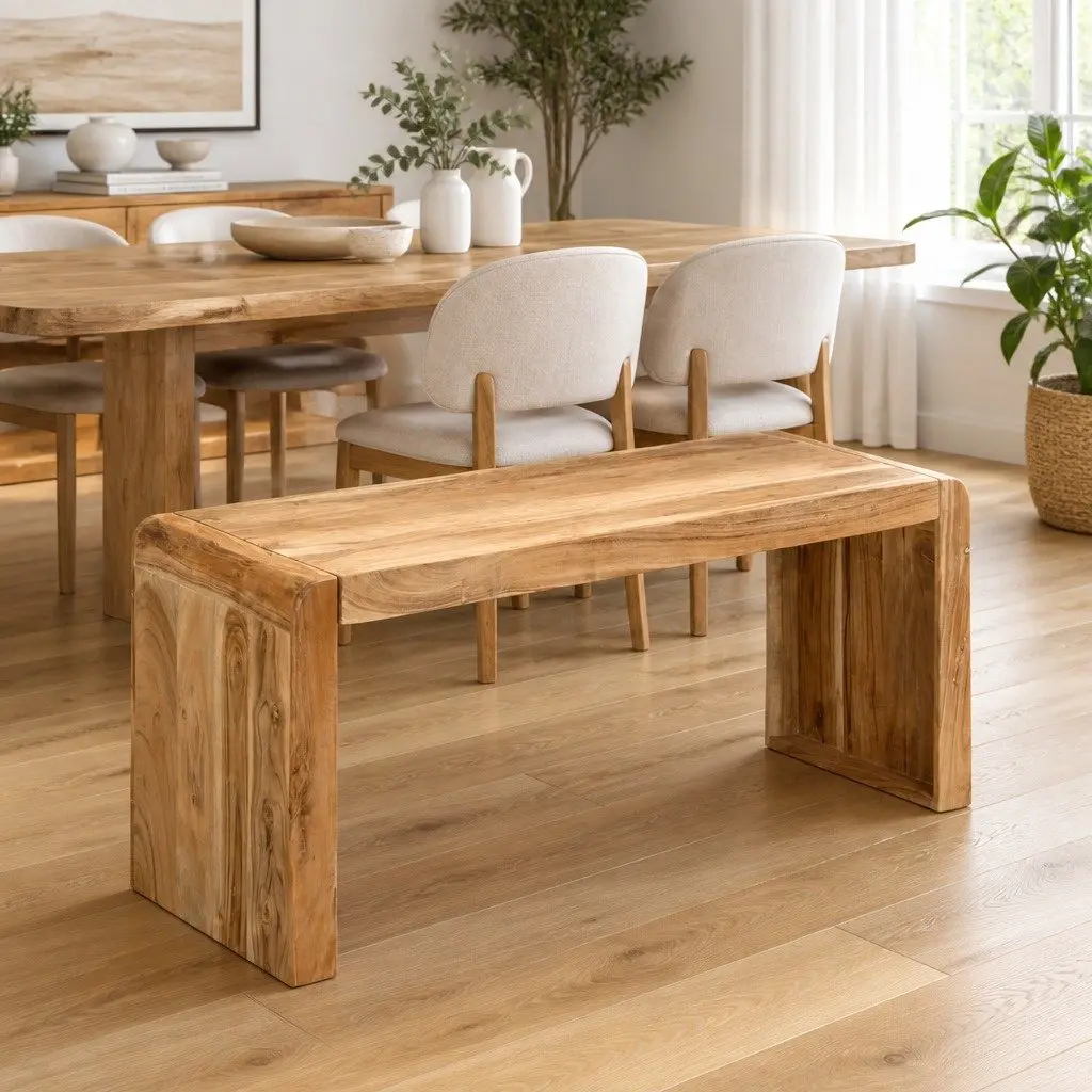 Dining Bench for Kitchen Hall Entryway 110x38x46cm Solid Acacia Wood