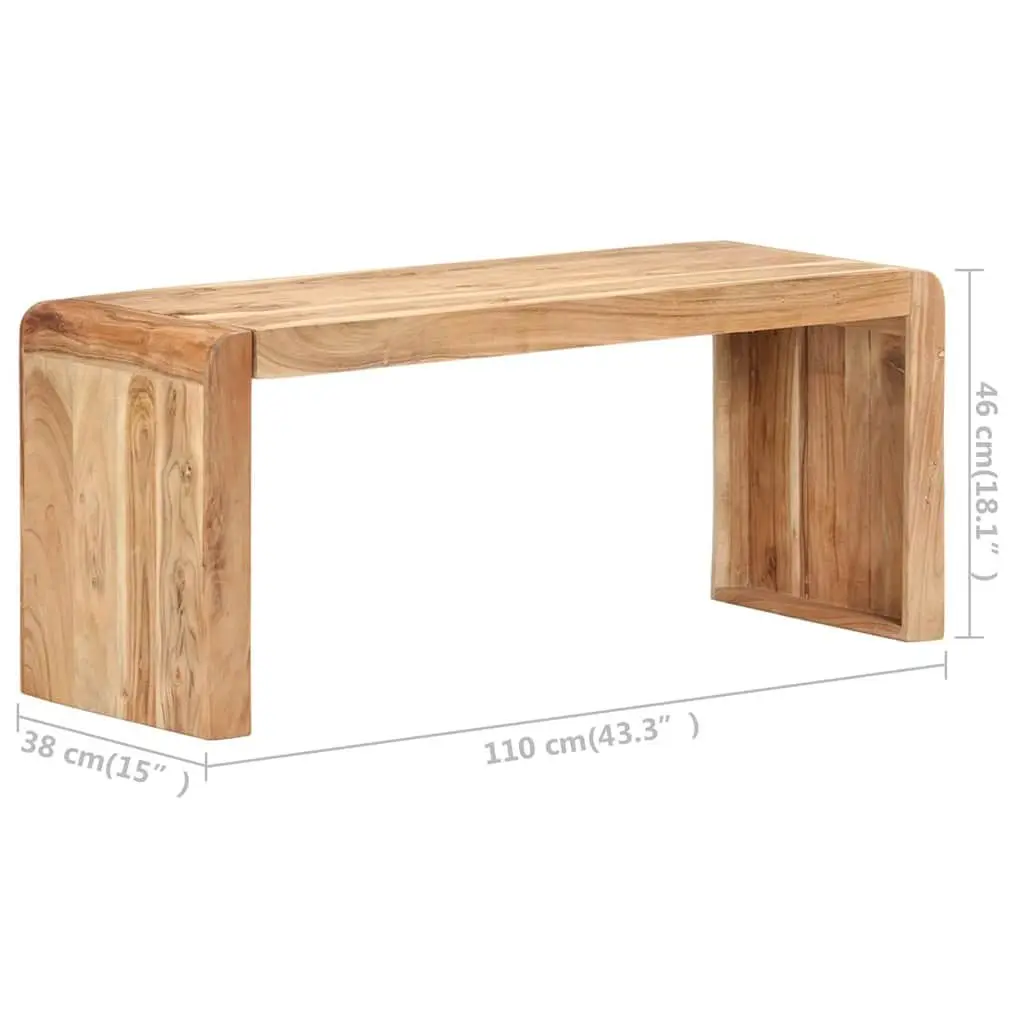 Dining Bench for Kitchen Hall Entryway 110x38x46cm Solid Acacia Wood