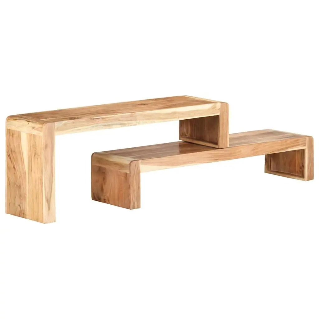 TV Cabinet Living Room 2 Piece Solid Wood Industrial Style Storage Unit