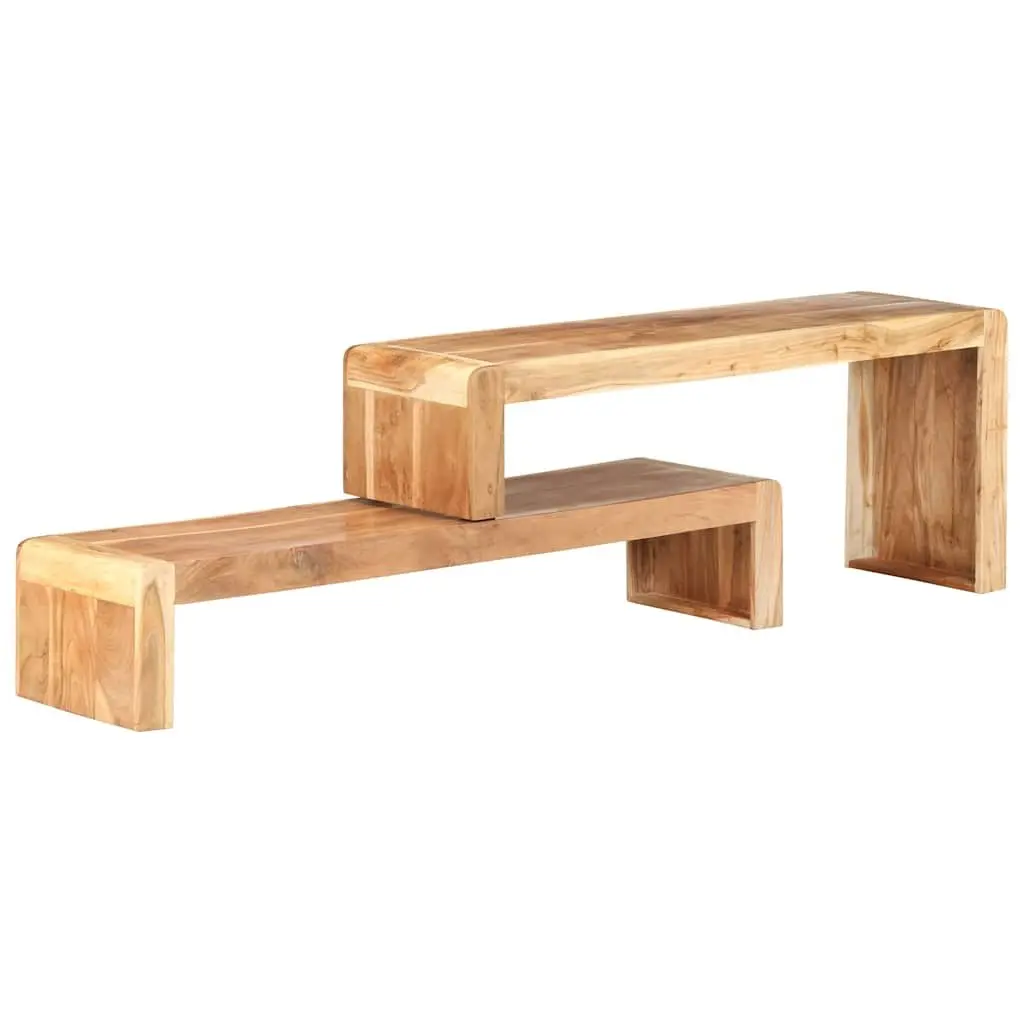 TV Cabinet Living Room 2 Piece Solid Wood Industrial Style Storage Unit
