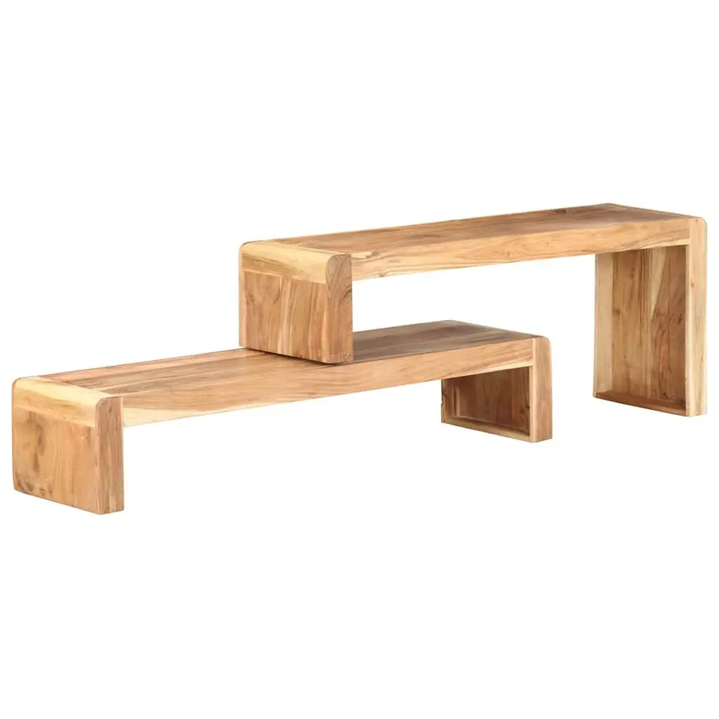 TV Cabinet Living Room 2 Piece Solid Wood Industrial Style Storage Unit