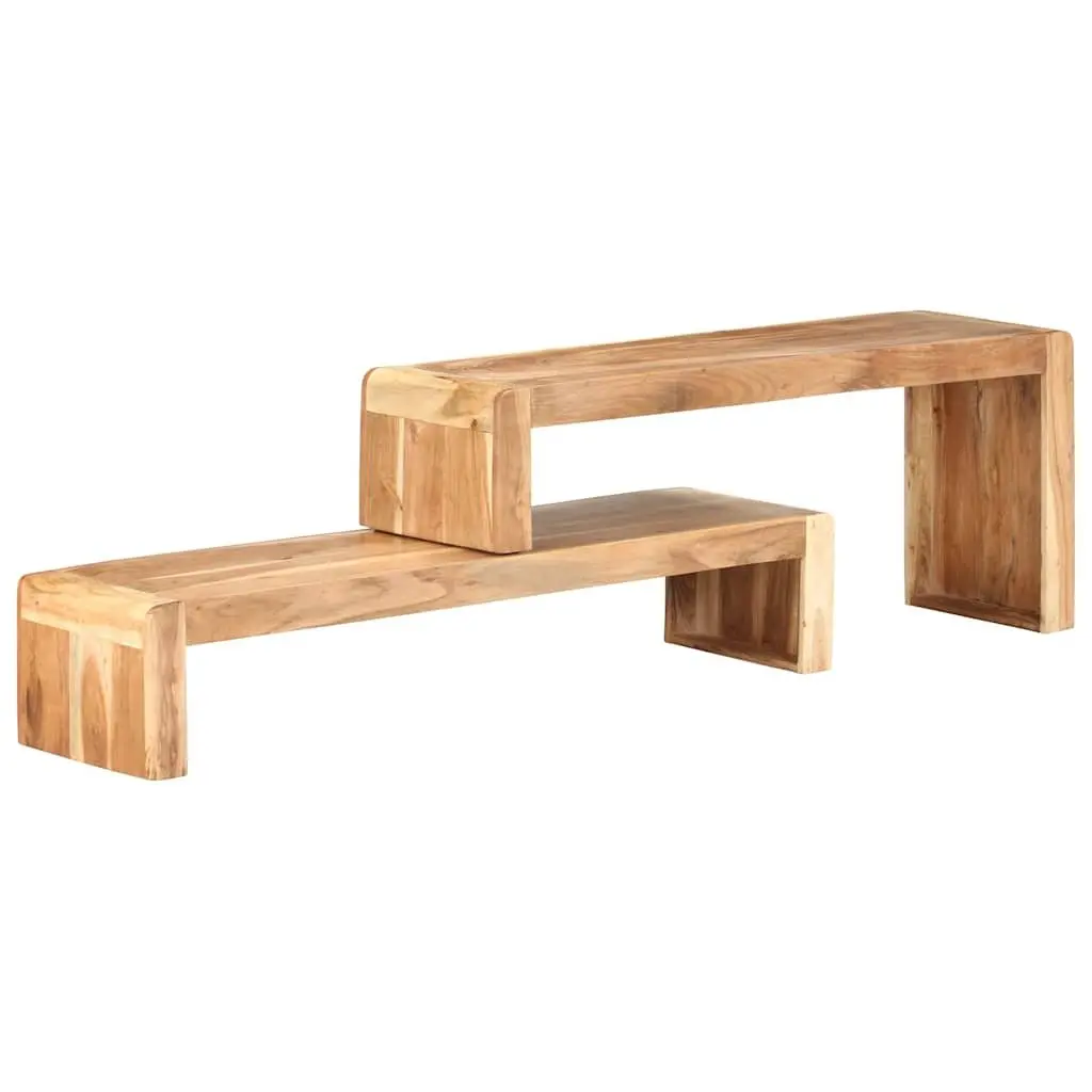 TV Cabinet Living Room 2 Piece Solid Wood Industrial Style Storage Unit
