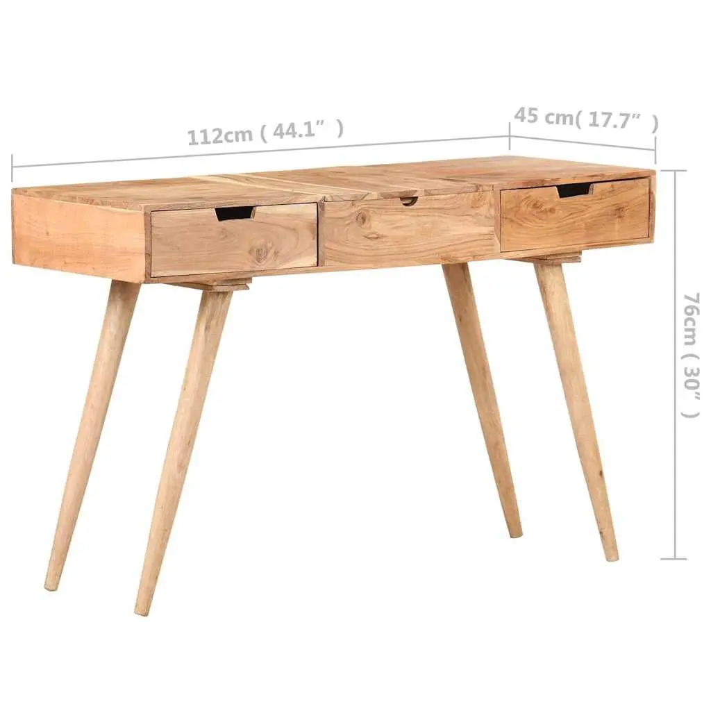 Dressing Table with Mirror Solid Wood Bedroom Vanity Storage Drawers 112x45x76cm