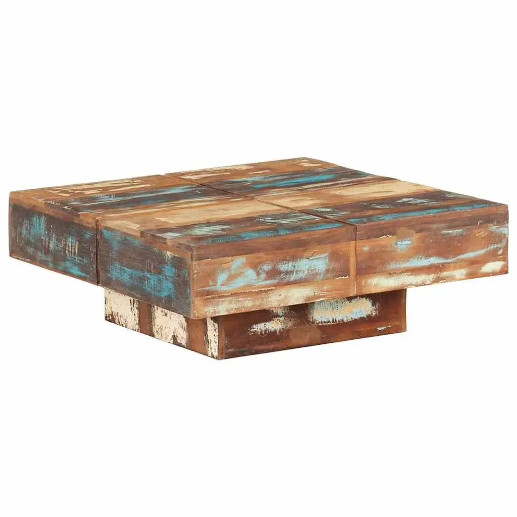 Coffee Table Living Room 80x80x28 cm Solid Reclaimed Wood Brown