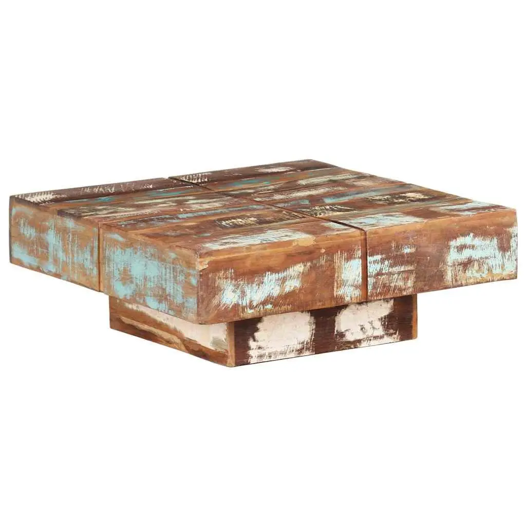 Coffee Table Living Room 80x80x28 cm Solid Reclaimed Wood Brown