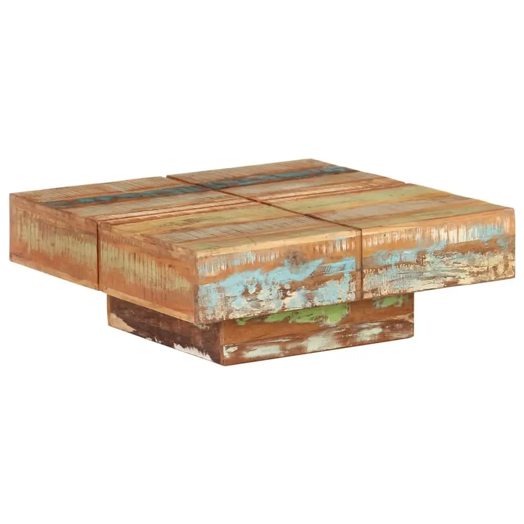 Coffee Table Living Room 80x80x28 cm Solid Reclaimed Wood Brown