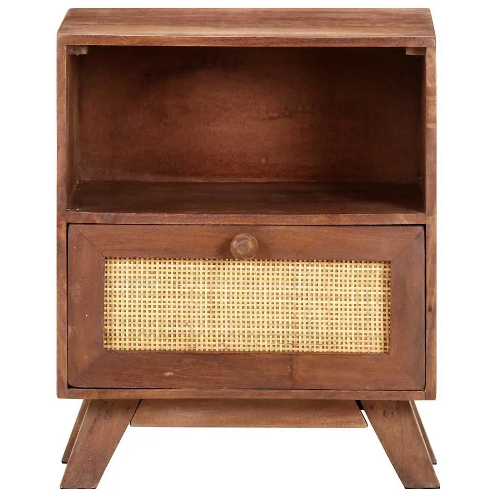 Bedside Cabinet Bedroom 40x30x50 cm Solid Mango Wood Nightstand Drawer Shelf Brown