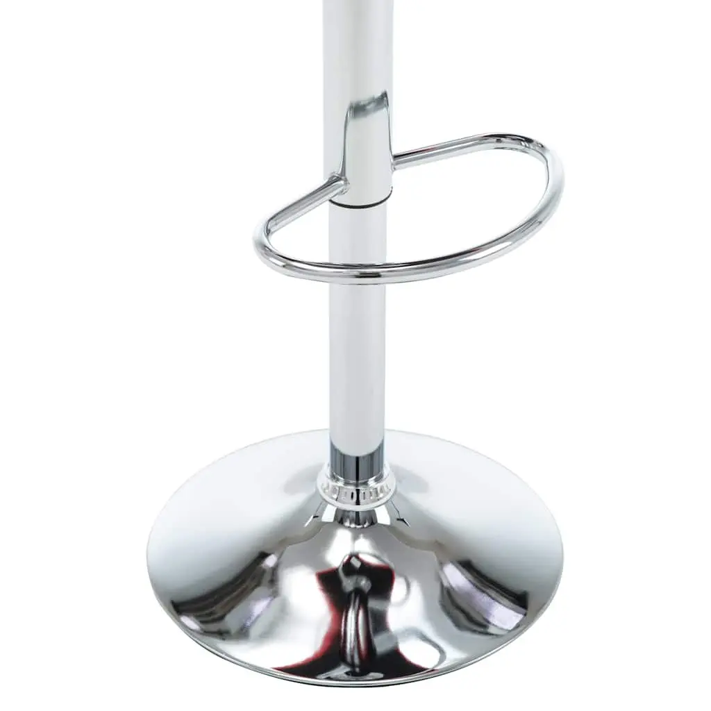 Bar Stools Home Office 2 Piece White Faux Leather Adjustable Height Gas Lift Chromed Steel