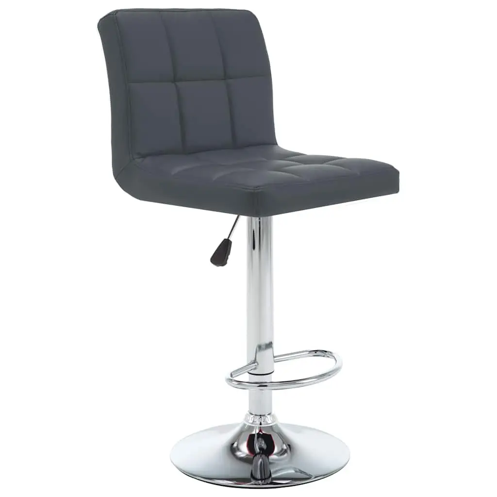 Bar Stools Grey Set 2 pc Modern Chair Footrest Gas Lift Adjustable Height