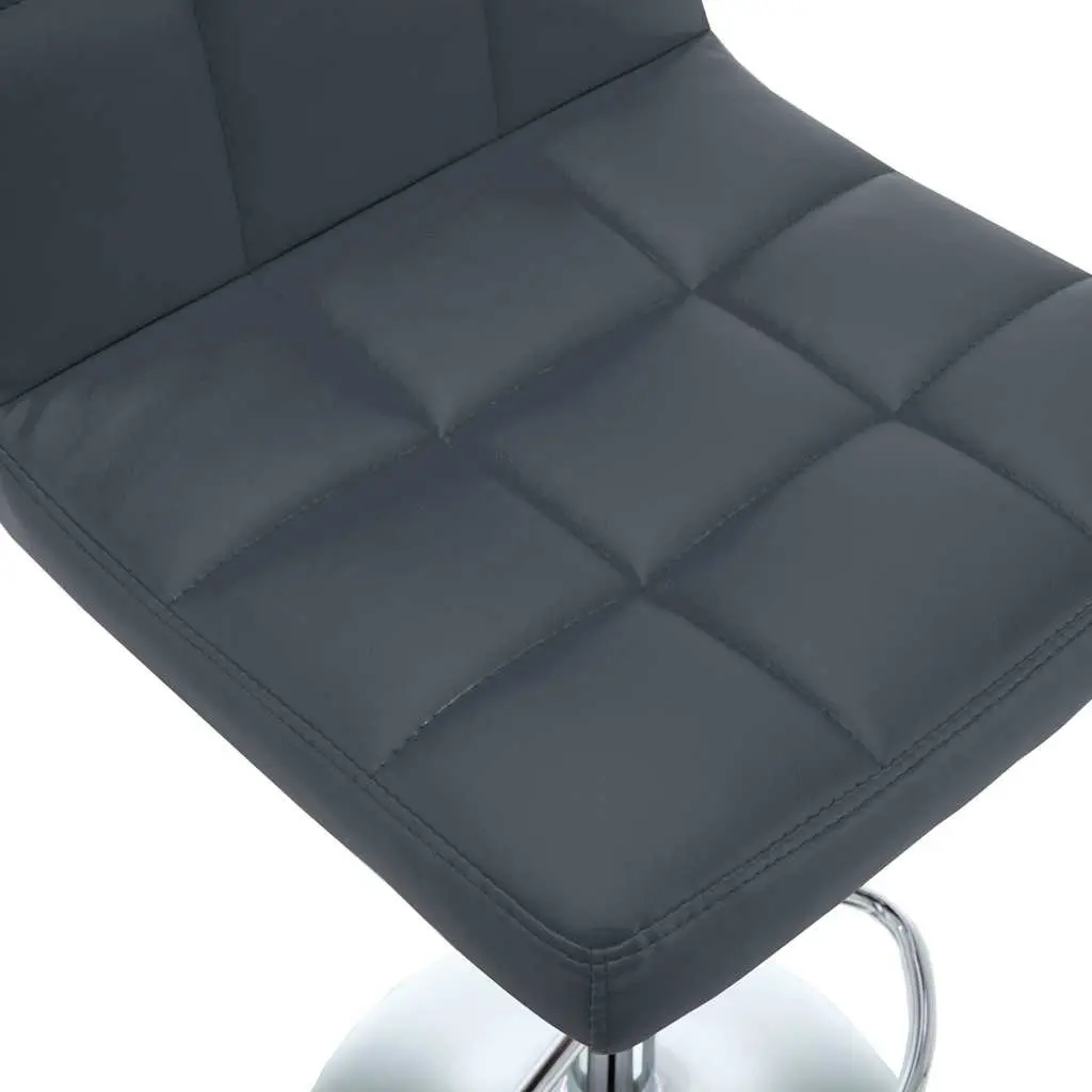 Bar Stools Grey Set 2 pc Modern Chair Footrest Gas Lift Adjustable Height