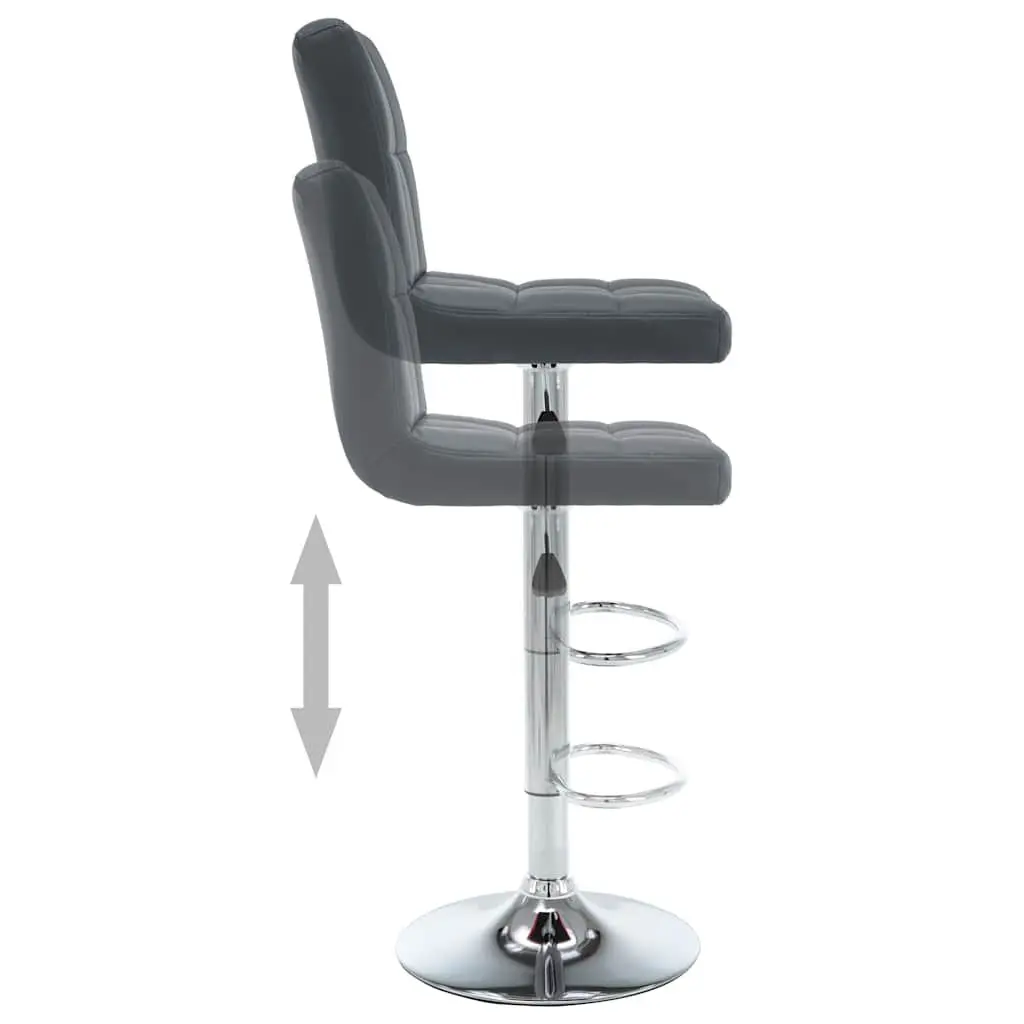 Bar Stools Grey Set 2 pc Modern Chair Footrest Gas Lift Adjustable Height