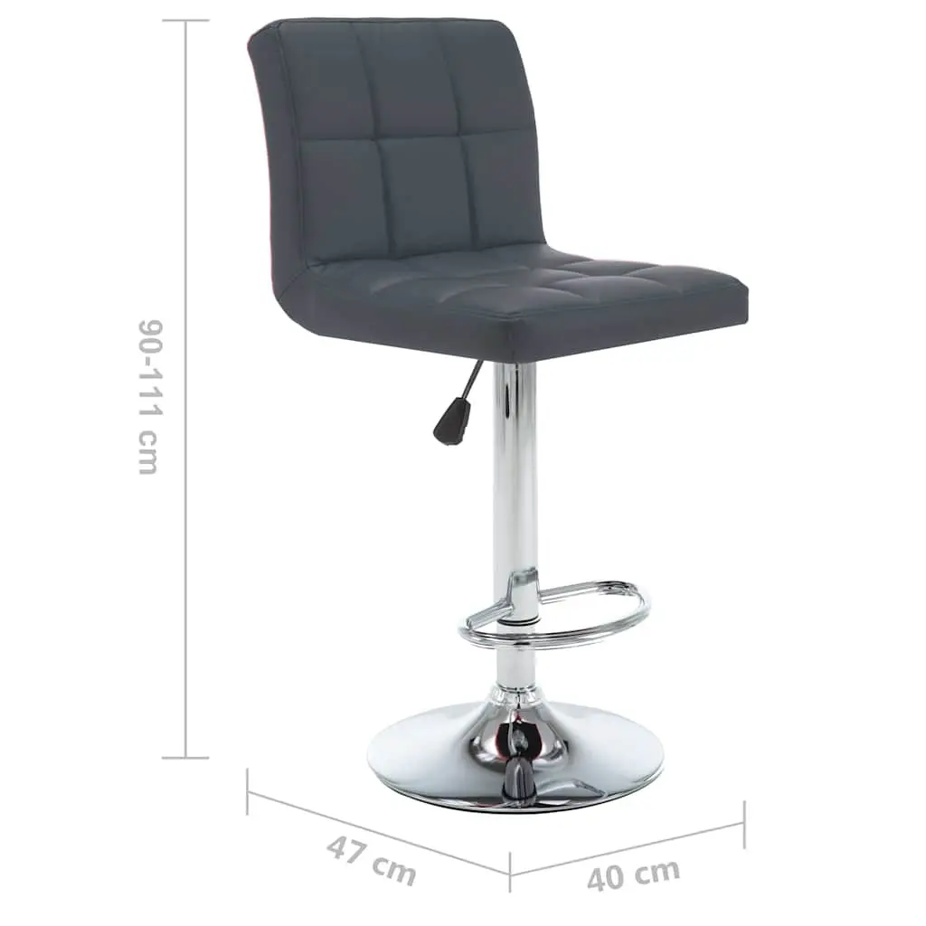 Bar Stools Grey Set 2 pc Modern Chair Footrest Gas Lift Adjustable Height