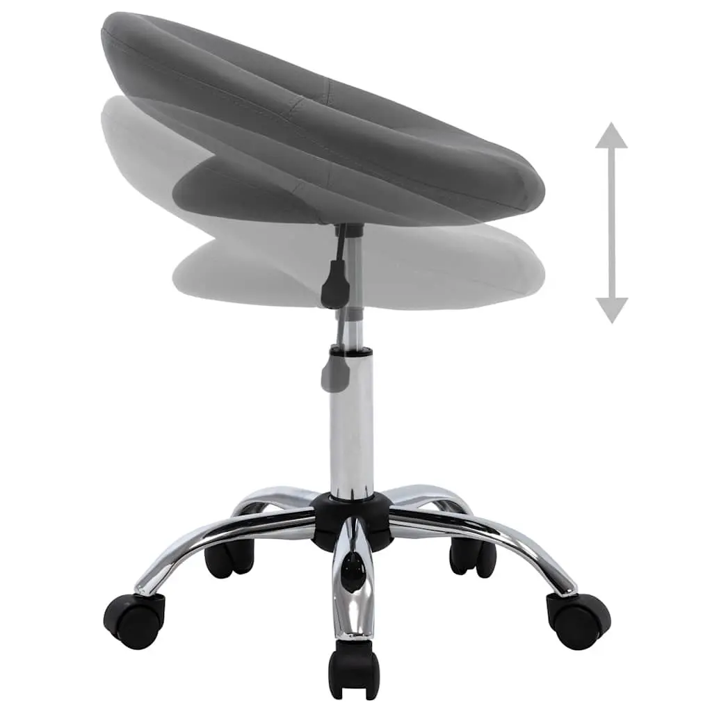 Rolling Office Chair for Office Grey Faux Leather Padded Backrest Adjustable Height