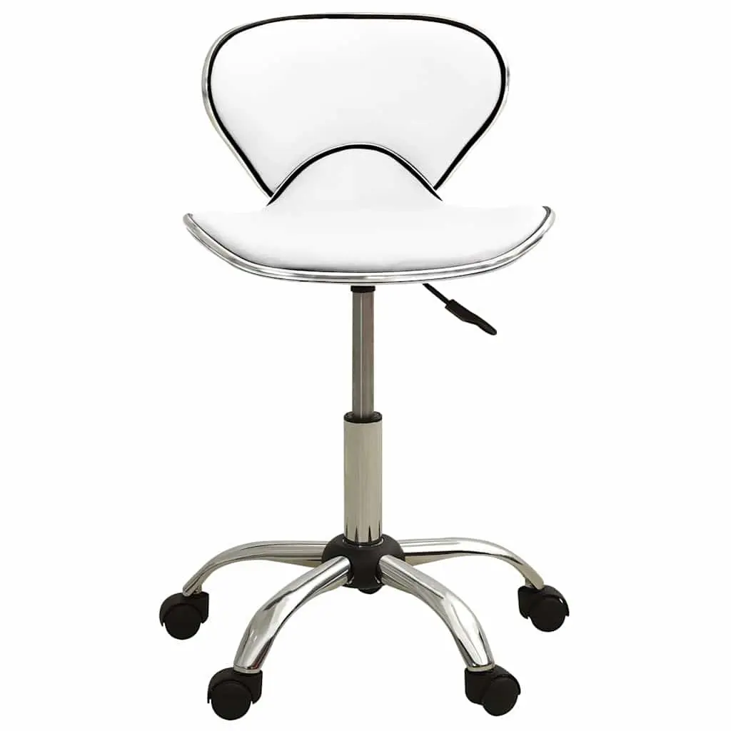 Salon Spa Stool White Faux Leather Height Adjustable Swivel Chair Beauty Salon