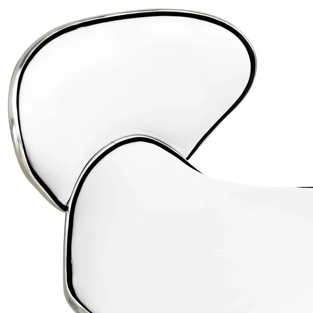 Salon Spa Stool White Faux Leather Height Adjustable Swivel Chair Beauty Salon