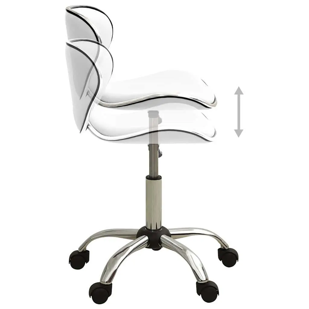 Salon Spa Stool White Faux Leather Height Adjustable Swivel Chair Beauty Salon