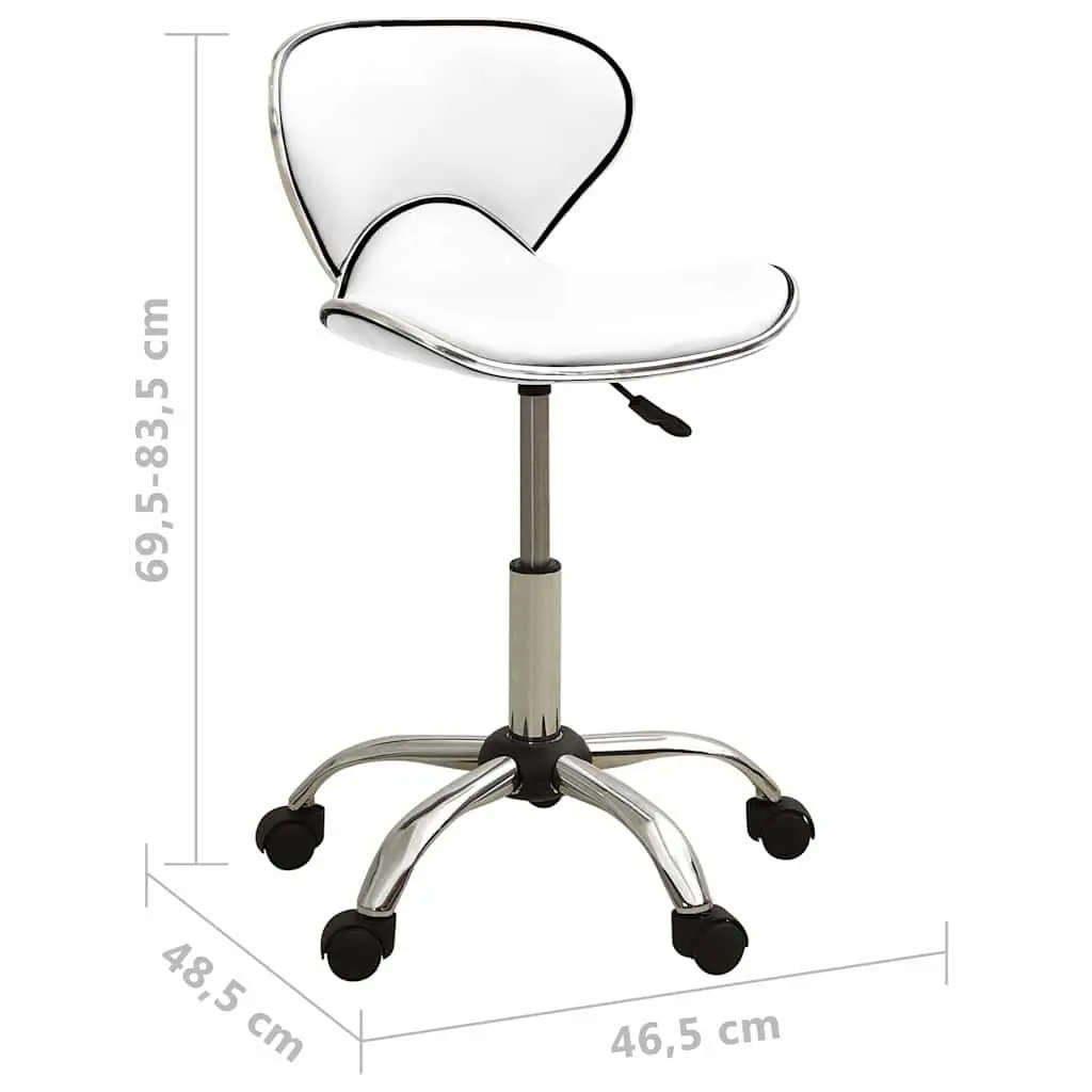 Salon Spa Stool White Faux Leather Height Adjustable Swivel Chair Beauty Salon