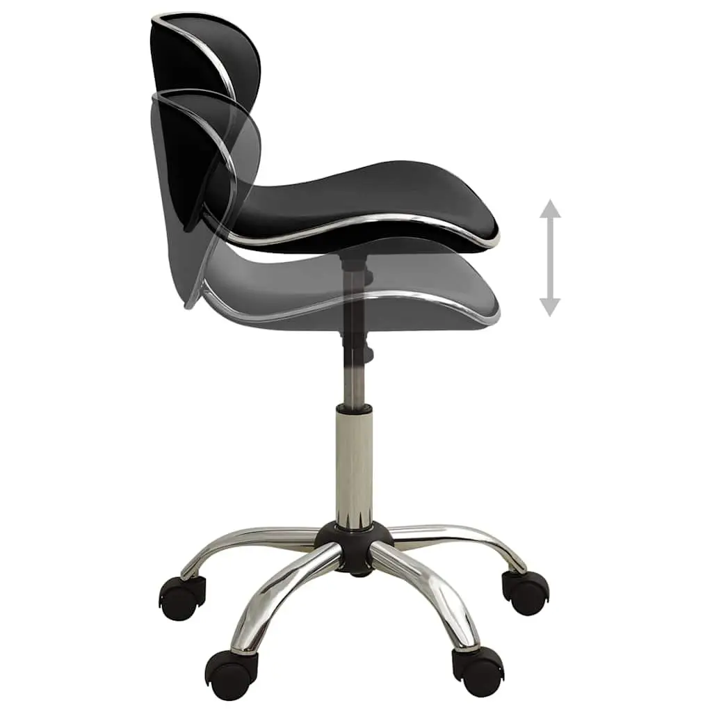 Salon Spa Stool Black Swivel Chair Height Adjustable Five Wheels Mobility