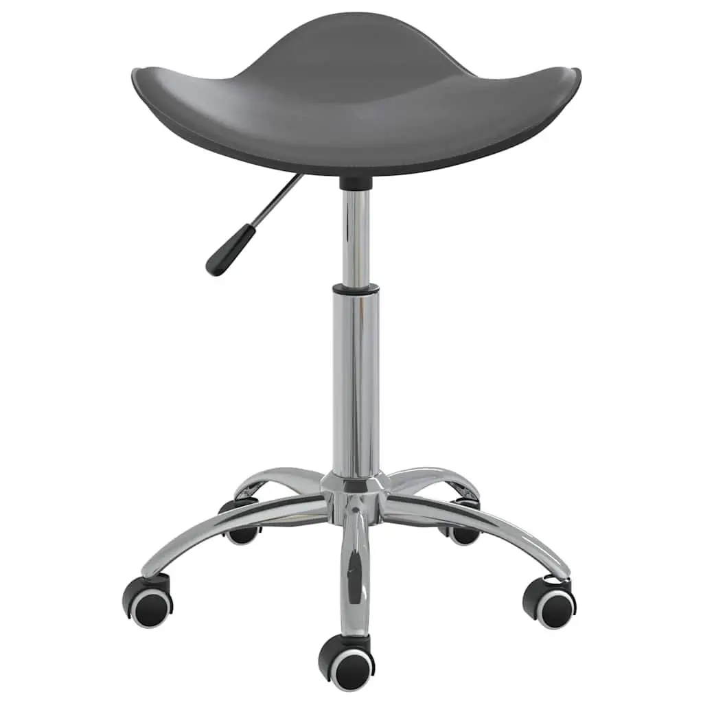 Salon Spa Stool Swivel Height Adjustable Work Seating Grey Faux Leather Wheels
