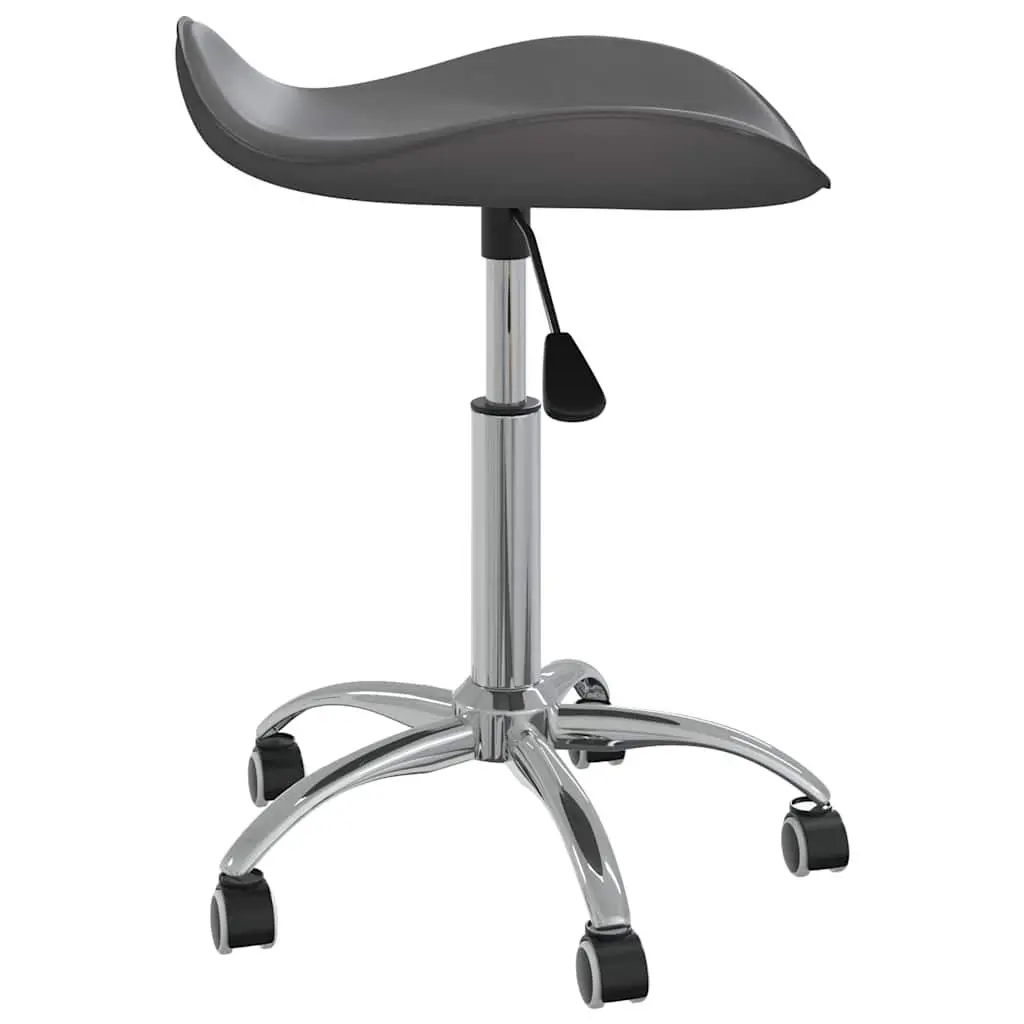 Salon Spa Stool Swivel Height Adjustable Work Seating Grey Faux Leather Wheels