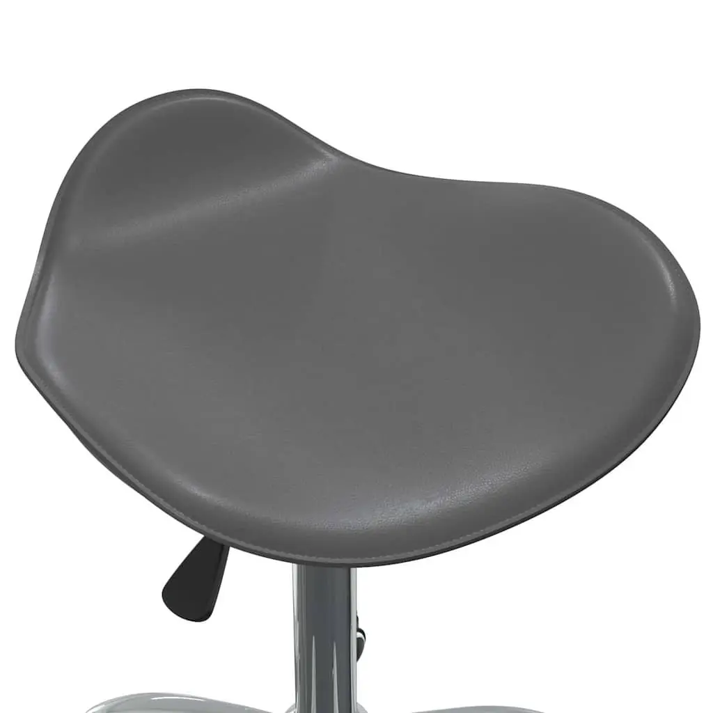 Salon Spa Stool Swivel Height Adjustable Work Seating Grey Faux Leather Wheels