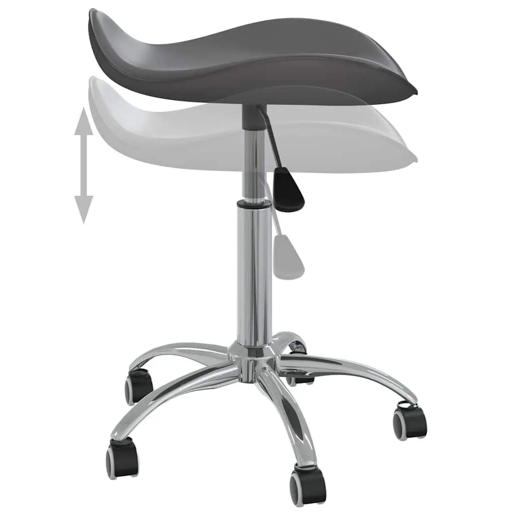Salon Spa Stool Swivel Height Adjustable Work Seating Grey Faux Leather Wheels
