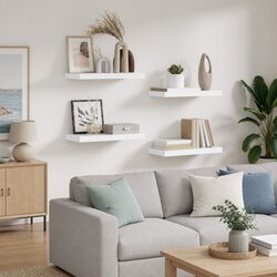 White Floating Wall Shelf Display Ledge Storage Rack Modern Home Decor
