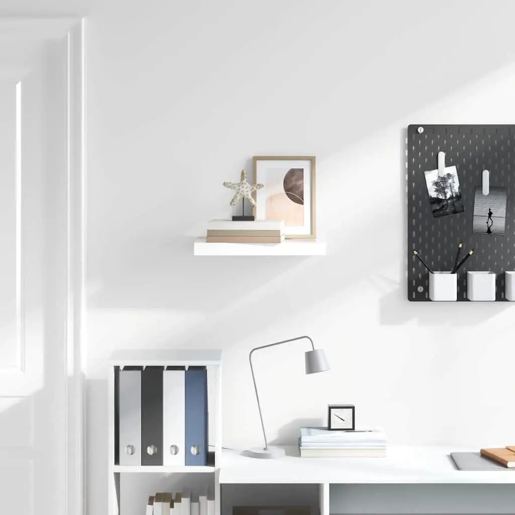 White Floating Wall Shelf Display