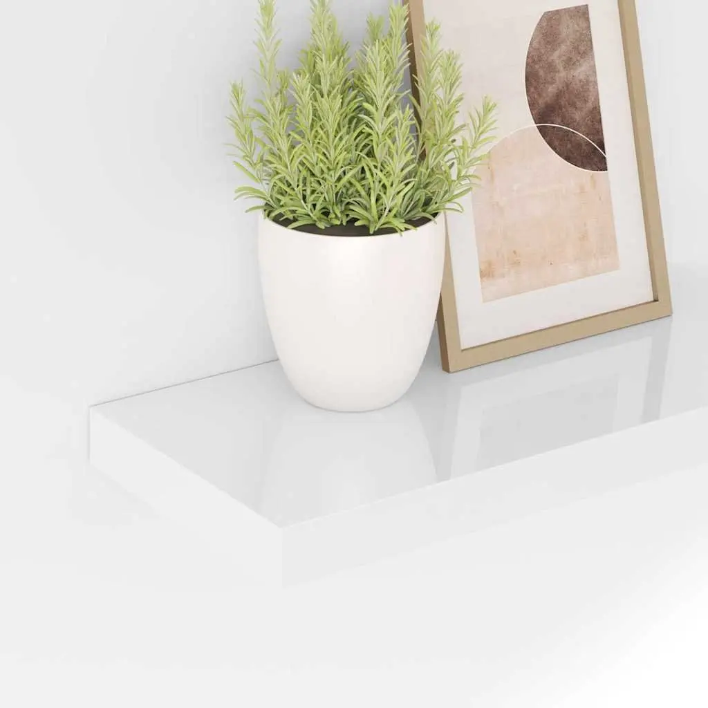 White Floating Wall Shelf Display