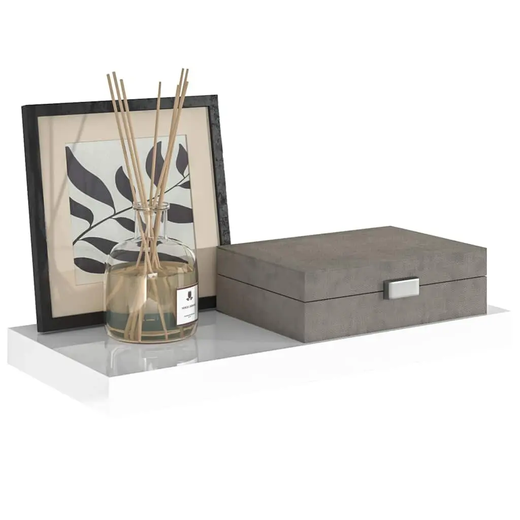 White Floating Wall Shelf Display