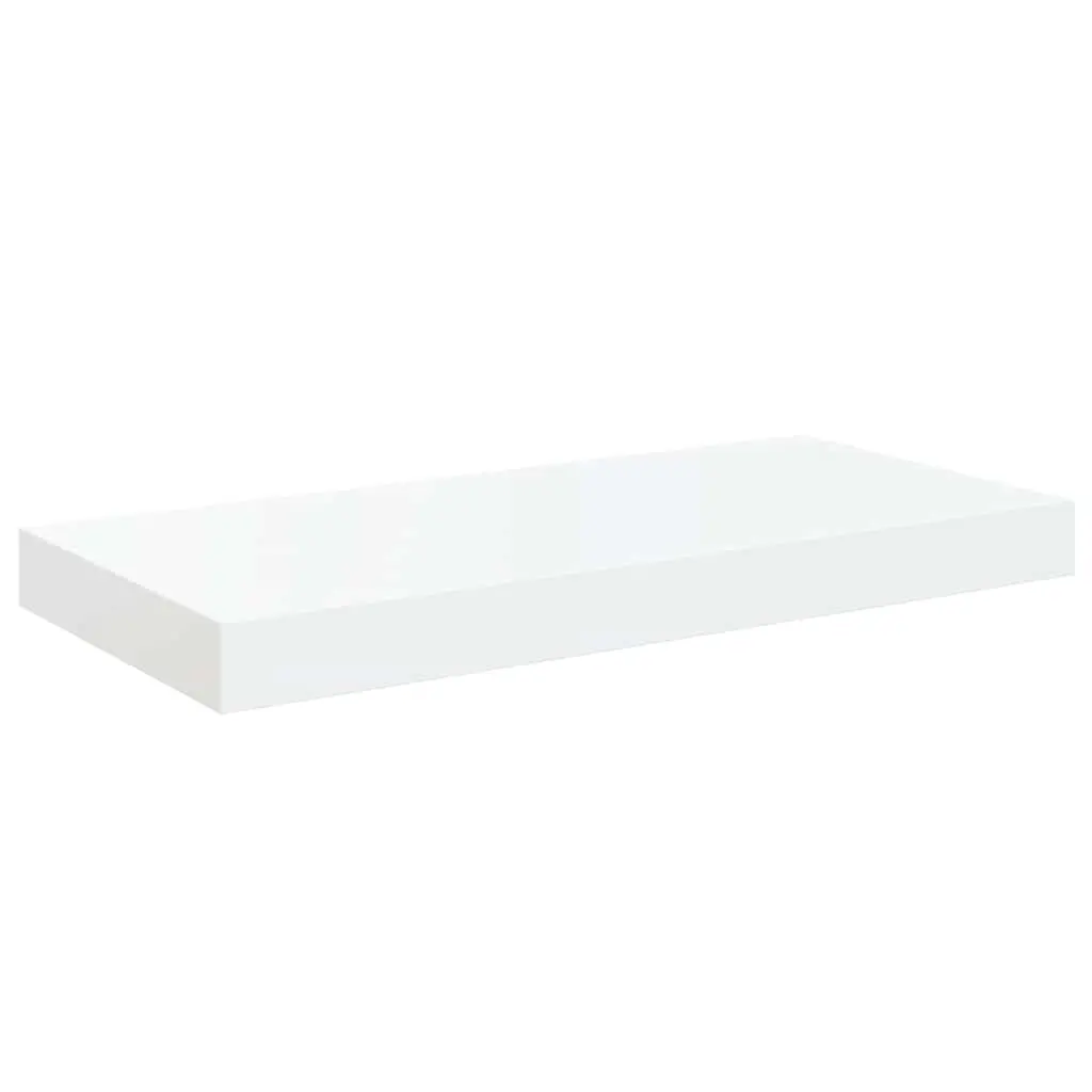Floating Wall Shelves Home Decor Storage High Gloss White 50 x 23.5 x 3.8 cm 2 Piece