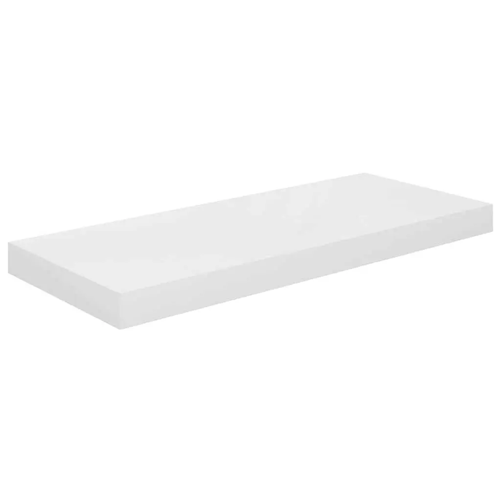 Floating Wall Shelf White High Gloss Display Ledge Storage Organizer Home Decor