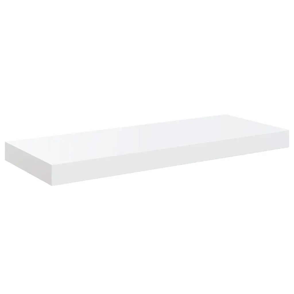 Floating Wall Shelves for Home Decor 60 x 23.5 x 3.8 cm High Gloss White 2 Piece