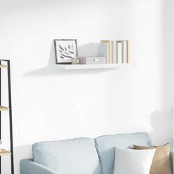 White Floating Shelf: 80 x 23.5 x 3.8 cm, Honeycomb MDF