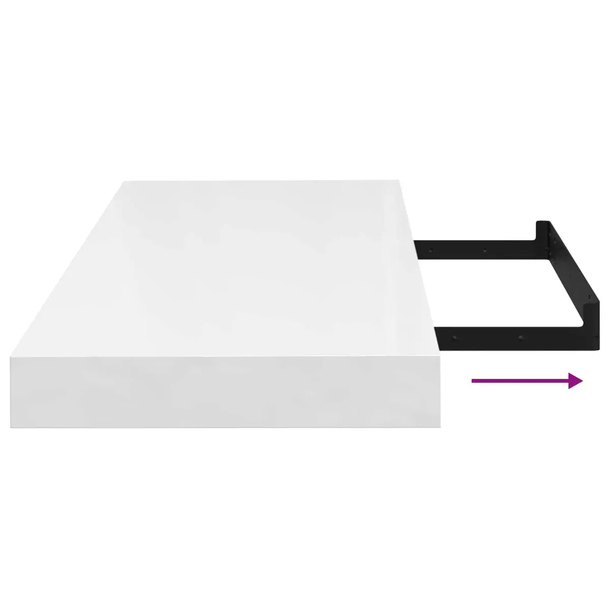 Wall Shelf High Gloss White Floating Display Ledge MDF Home Storage Organiser