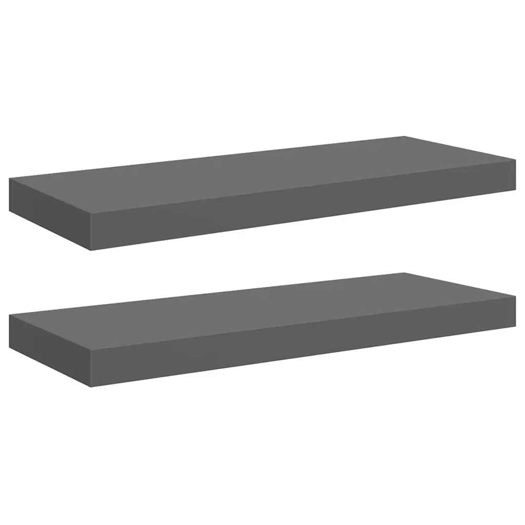 Floating Wall Shelves 2 pcs Grey Display Shelf Home Storage Decor 60x23.5x3.8cm