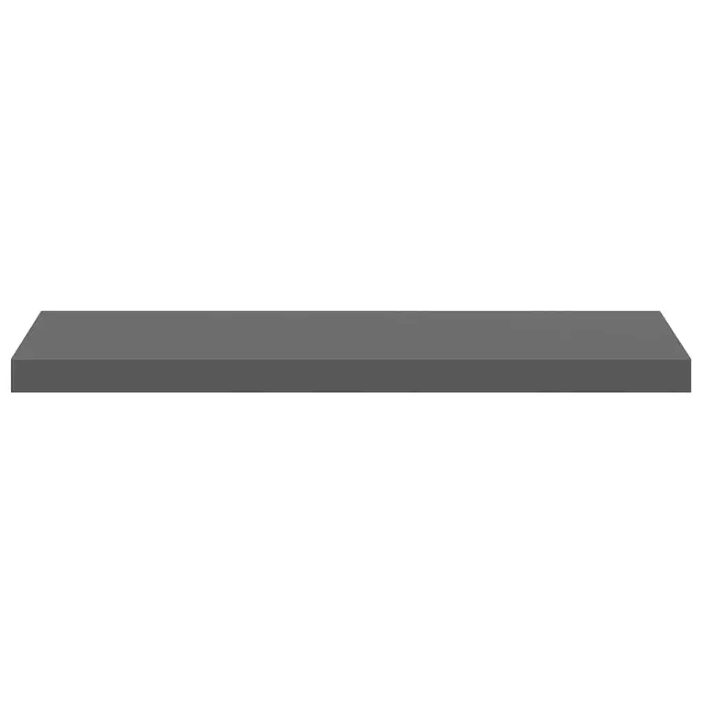 Floating Wall Shelf Home Decor Grey High Gloss MDF Honeycomb Frame 80 x 23.5 x 3.8 cm