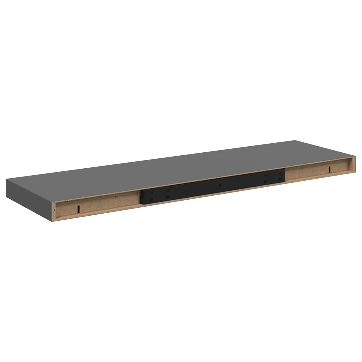Floating Wall Shelves 2 pcs High Gloss Grey Display Shelf Storage Home Decor