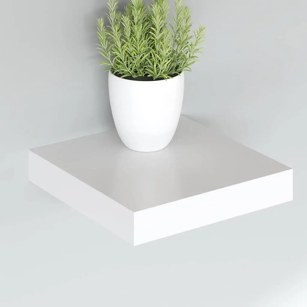 White Floating Wall Shelf Display Ledge Invisible Mount MDF Honeycomb Frame