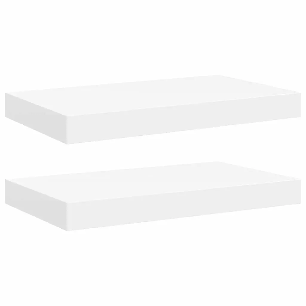 Floating Wall Shelves Set of 2 Home Decor White 40 x 23.5 x 3.8 cm