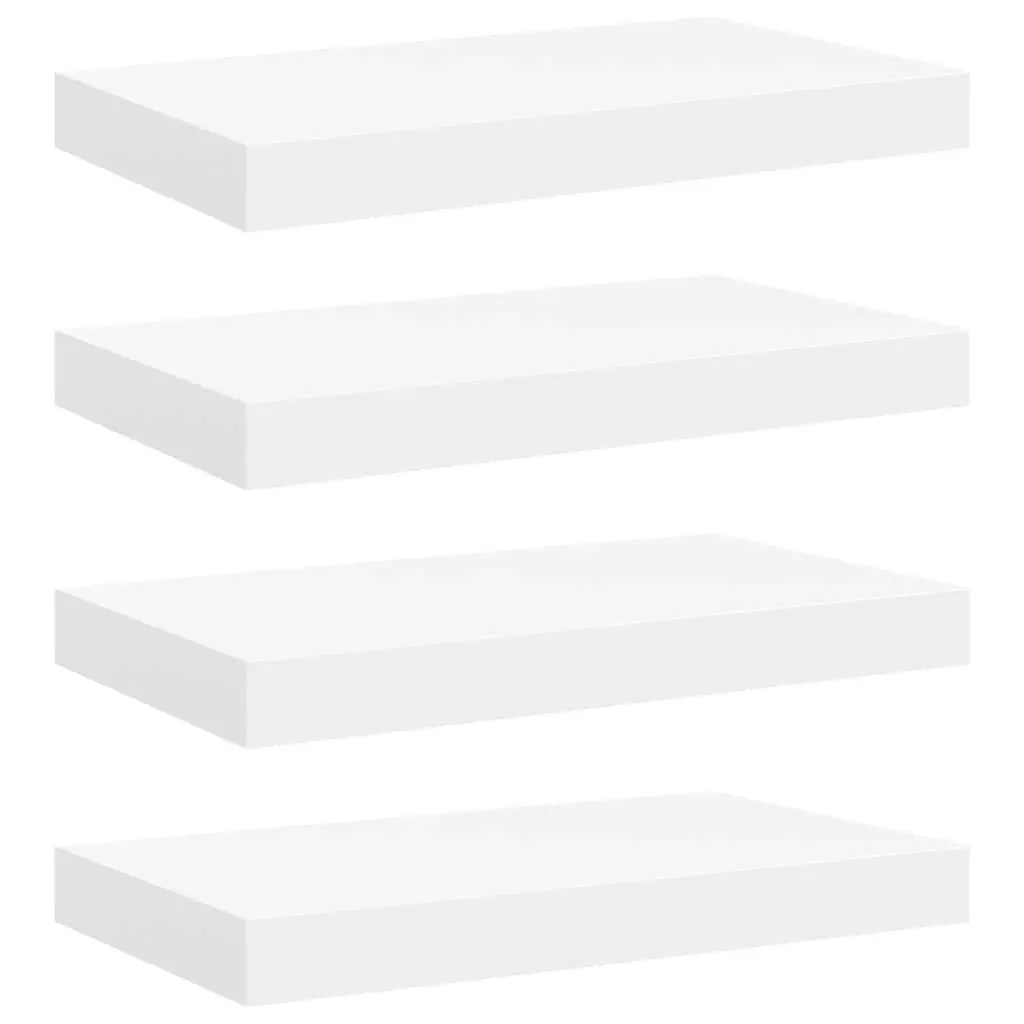 Floating Wall Shelves Set 4 Piece Home Decor White Display Storage Ledges