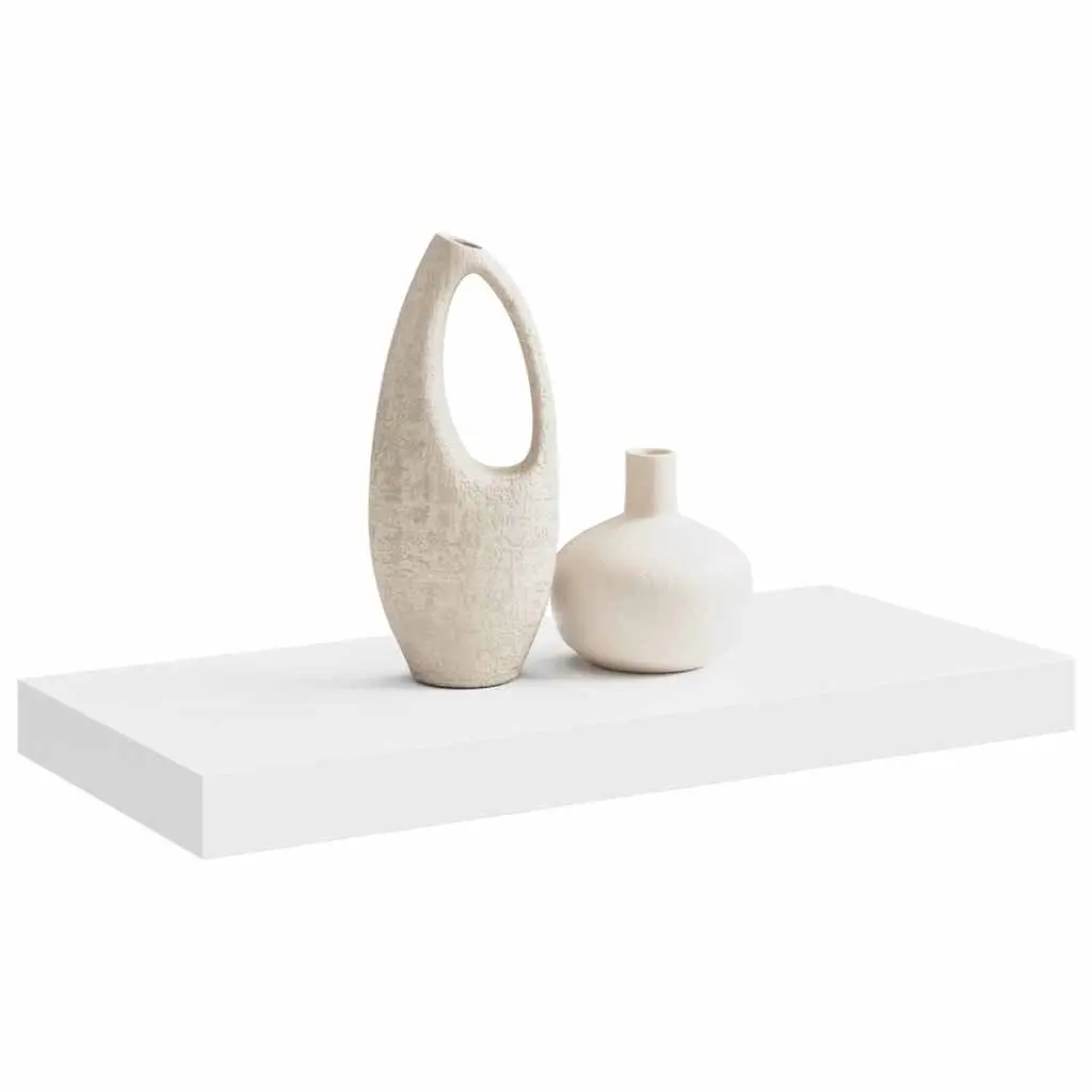 Floating Wall Shelf White Display Ledge 50 x 23.5 x 3.8 cm Home Decor Organiser