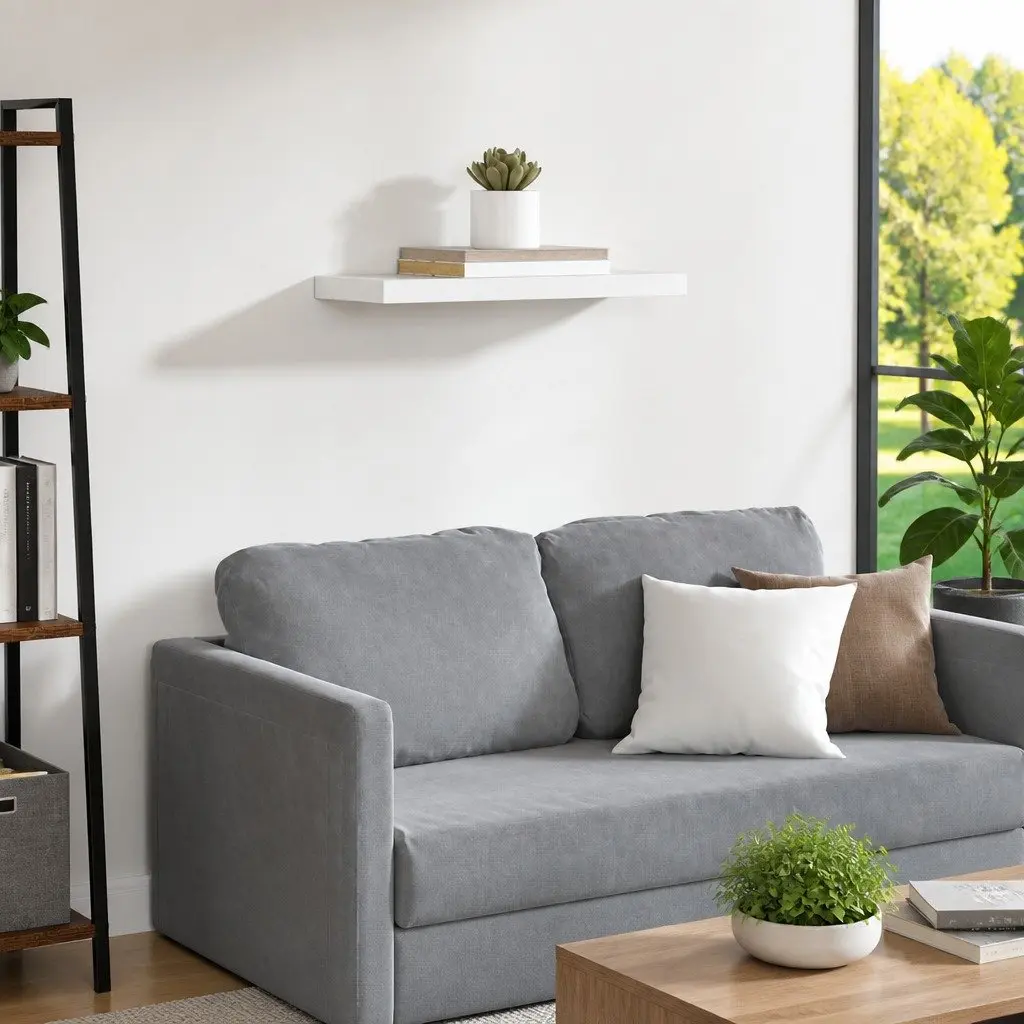 White Floating Wall Shelf