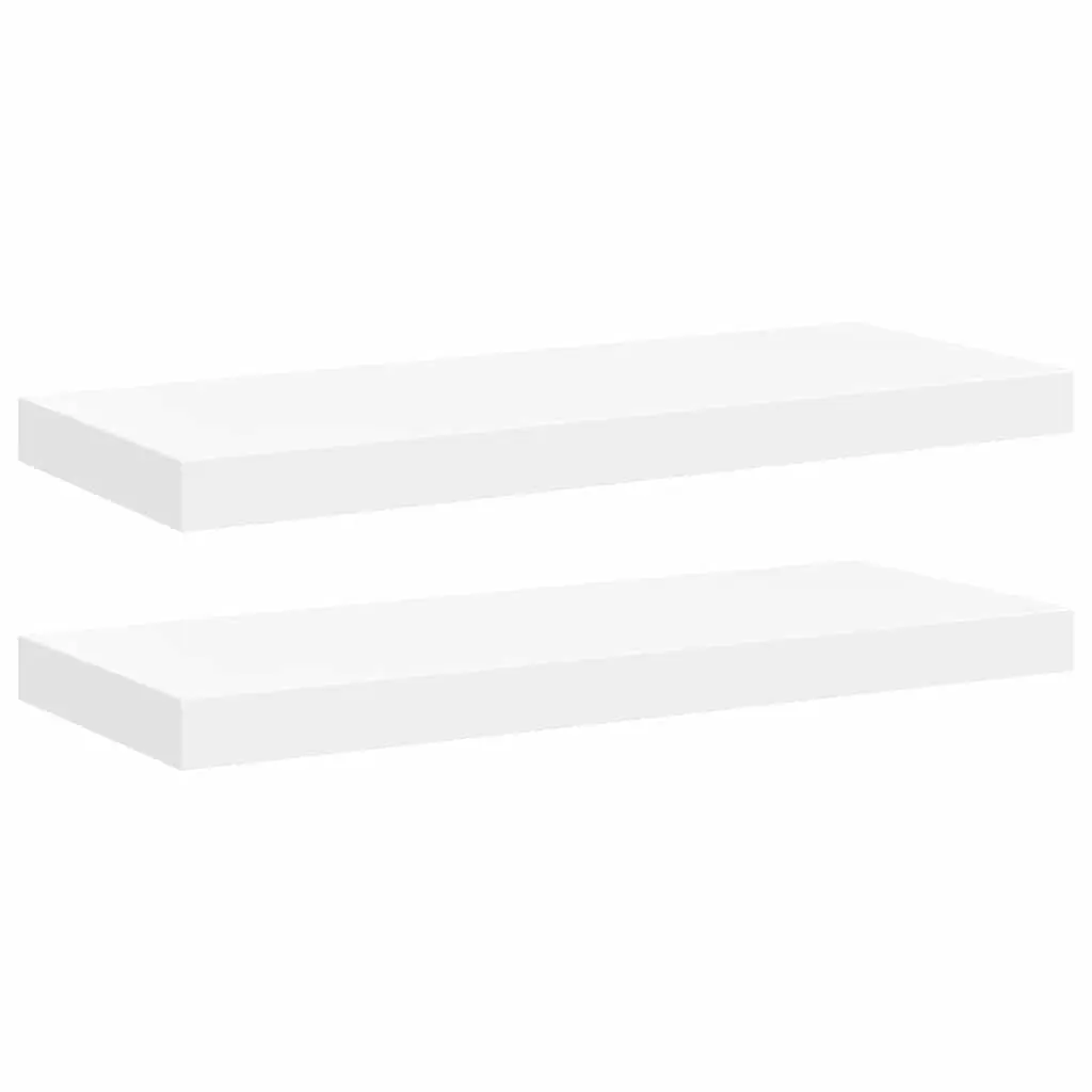 Floating Wall Shelves Display Ledge Storage 60x23.5x3.8 cm White 2 Piece