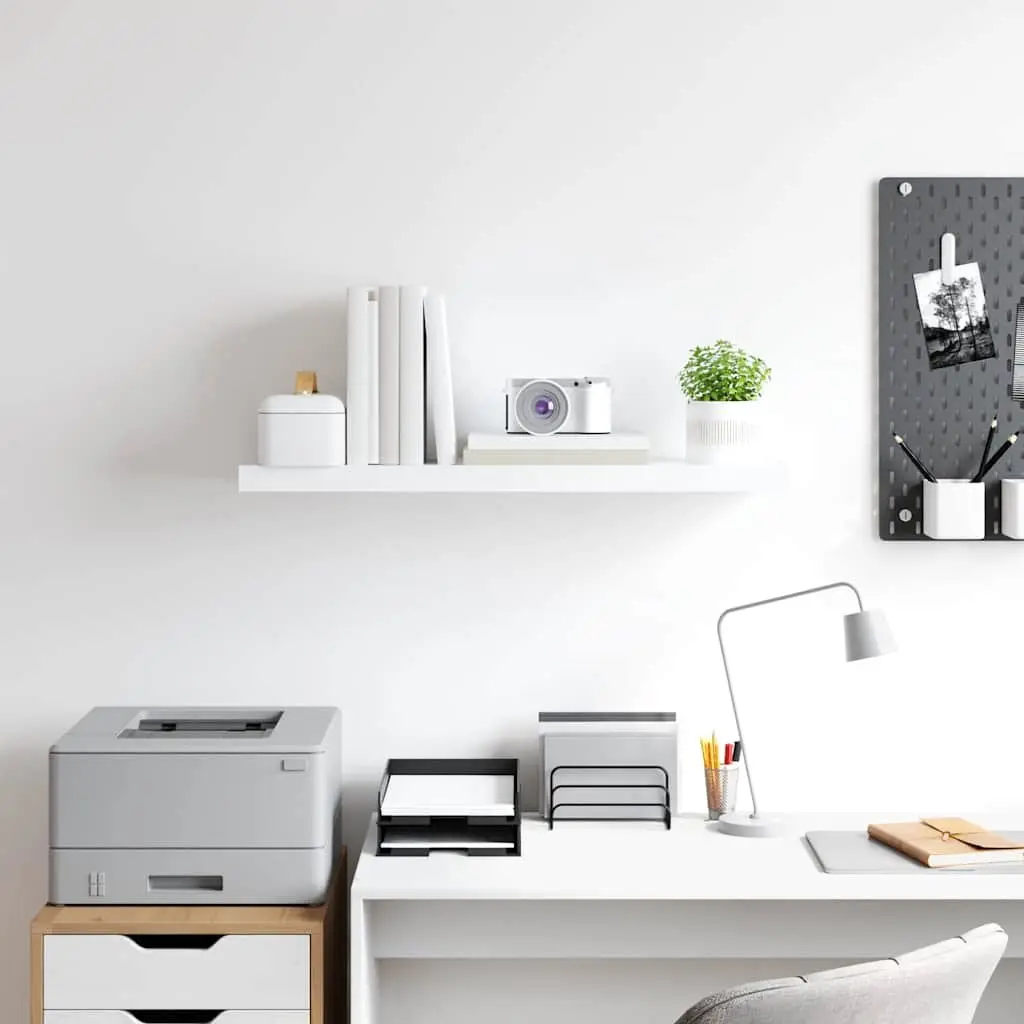 Floating Wall Shelf White 80cm Display Organizer MDF Invisible Mount Home Decor